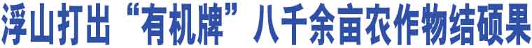 浮山打出“有機(jī)牌”八千余畝農(nóng)作物結(jié)碩果