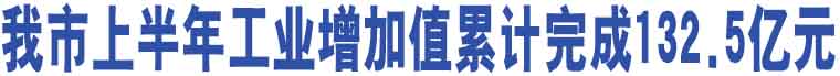 我市上半年工業(yè)增加值累計(jì)完成132.5億元