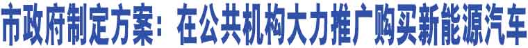 市政府制定方案：在公共機(jī)構(gòu)大力推廣購(gòu)買(mǎi)新能源汽車