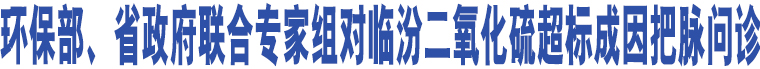 環(huán)保部、省政府聯(lián)合專家組對臨汾二氧化硫超標(biāo)成因把脈問診