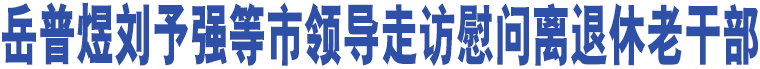 岳普煜劉予強等市領(lǐng)導走訪慰問離退休老干部