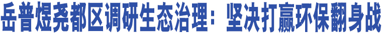 岳普煜堯都區(qū)調(diào)研生態(tài)治理：堅(jiān)決打贏環(huán)保翻身戰(zhàn)