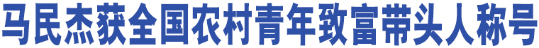 馬民杰獲全國(guó)農(nóng)村青年致富帶頭人稱號(hào)