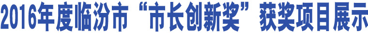 2016年度臨汾市“市長(zhǎng)創(chuàng)新獎(jiǎng)”獲獎(jiǎng)項(xiàng)目展示