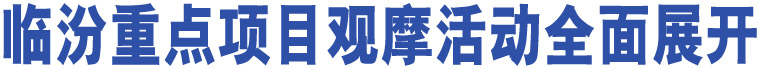 臨汾重點(diǎn)項(xiàng)目觀摩活動全面展開