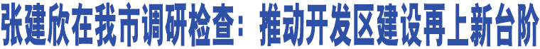 張建欣在我市調(diào)研檢查：推動(dòng)開發(fā)區(qū)建設(shè)再上新臺(tái)階