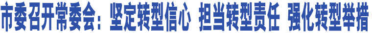 市委召開常委會(huì)：堅(jiān)定轉(zhuǎn)型信心 擔(dān)當(dāng)轉(zhuǎn)型責(zé)任 強(qiáng)化轉(zhuǎn)型舉措