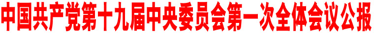 中國共產黨第十九屆中央委員會第一次全體會議公報