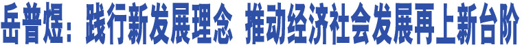 岳普煜：踐行新發(fā)展理念 推動(dòng)經(jīng)濟(jì)社會(huì)發(fā)展再上新臺(tái)階