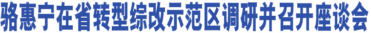 駱惠寧在省轉(zhuǎn)型綜改示范區(qū)調(diào)研并召開(kāi)座談會(huì)